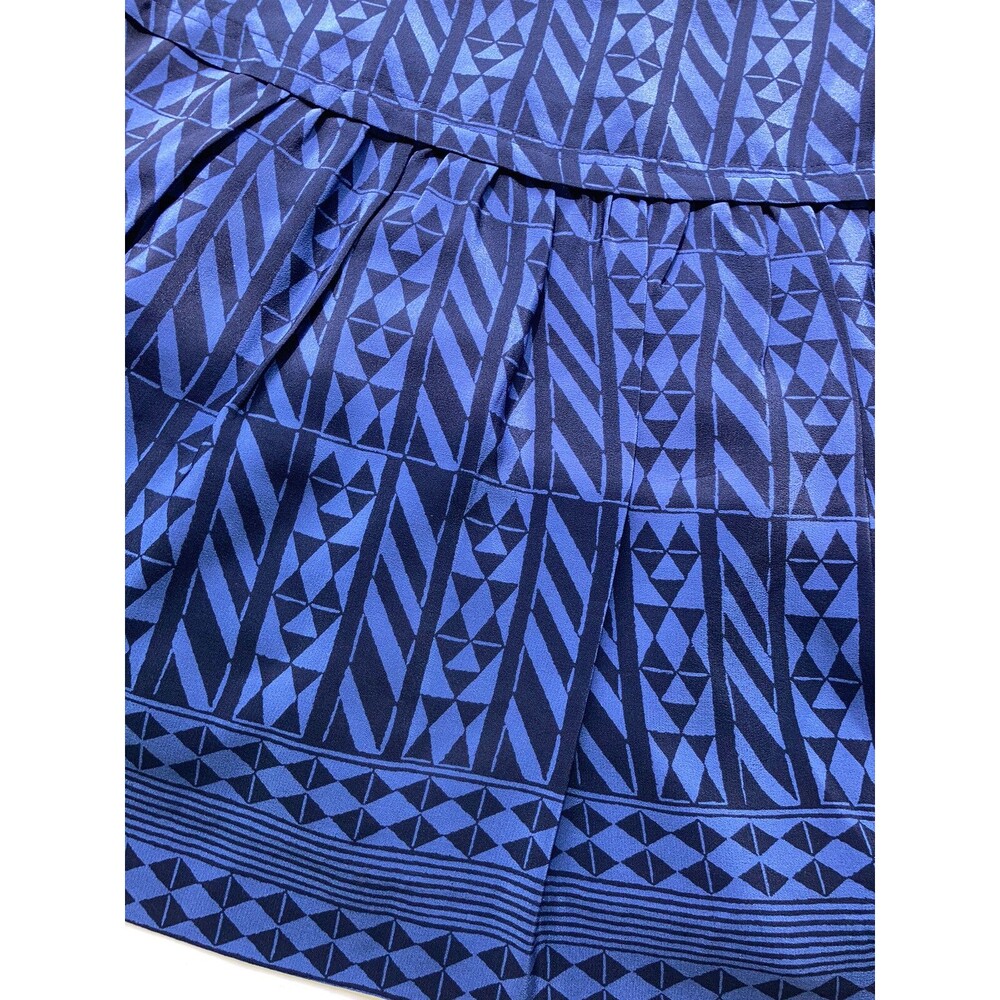 Madewell New Silk Mini Skirt Sz Xs Geometric Tribal Boho Coquette Flowy Girly